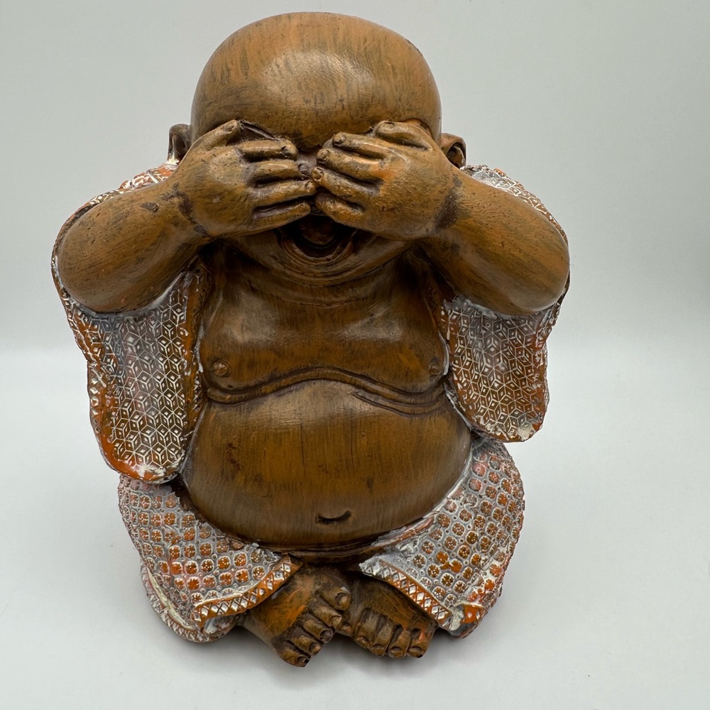 Peek A Boo Buddha Statue Happy Laughing Sculpture